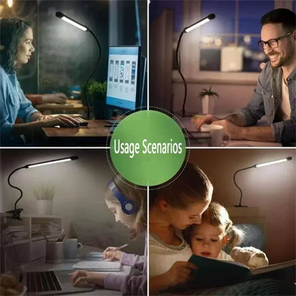 LED Clip-On Desk Lamp: Eye-Caring Study Light